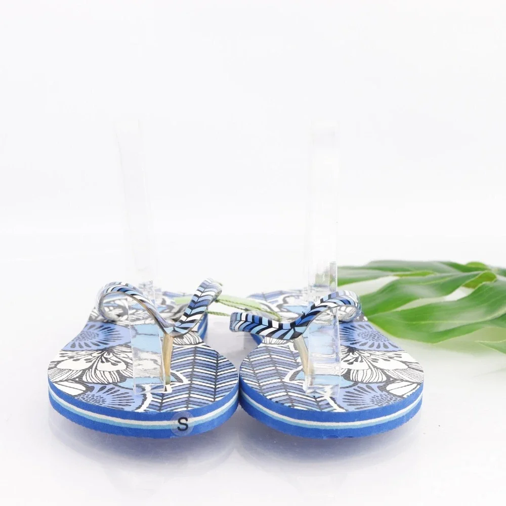 Vera Bradley Womens Sandals Size 6 Blue Bayou Thong Flip Flop Slide Paisley Shoe